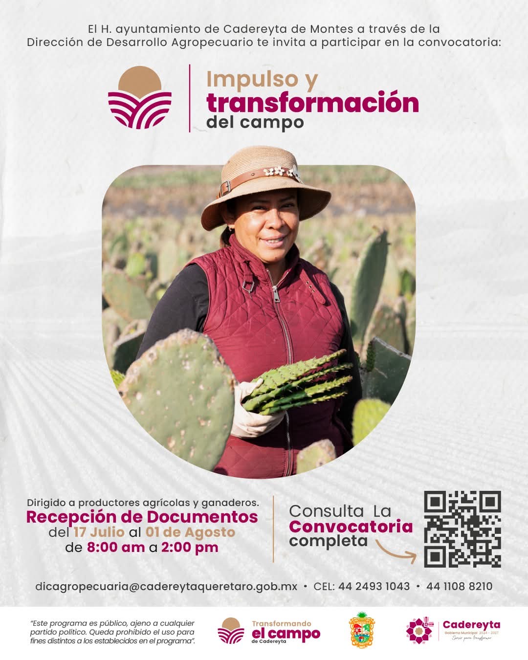 Apoyarán a más de 350 productores con programa agropecuario en Cadereyta