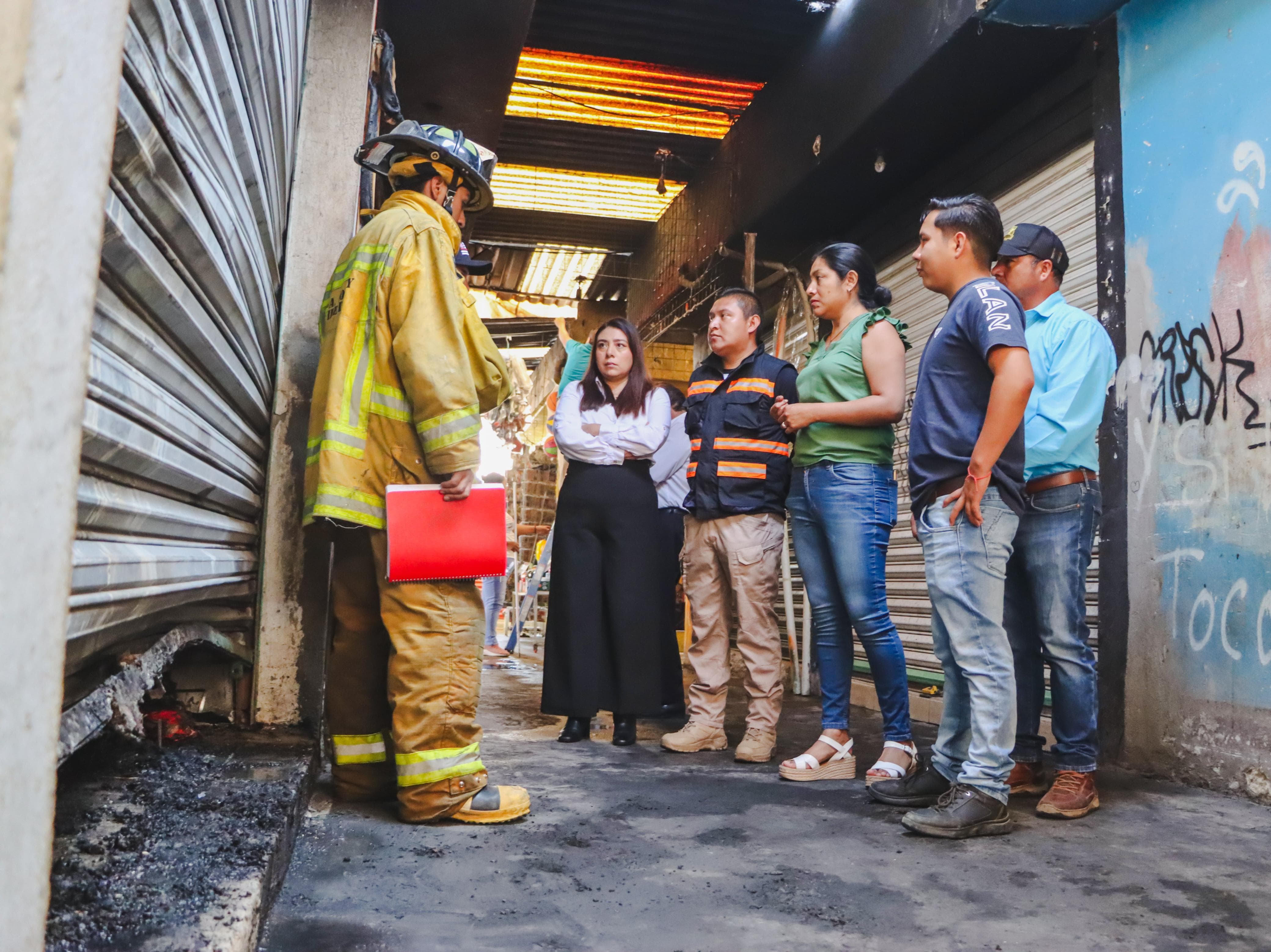 Atiende Protección Civil municipal incendio en mercado de Cadereyta