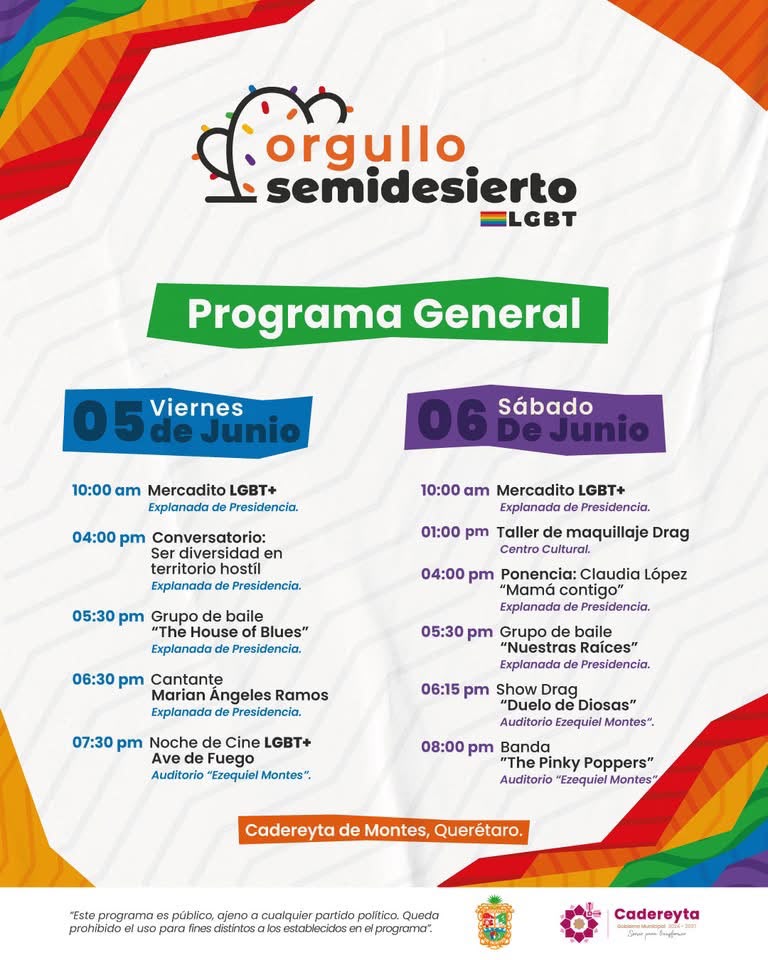 “Orgullo Semidesierto” reunirá arte, cultura y reflexión para visibilizar la diversidad en el semidesierto queretano