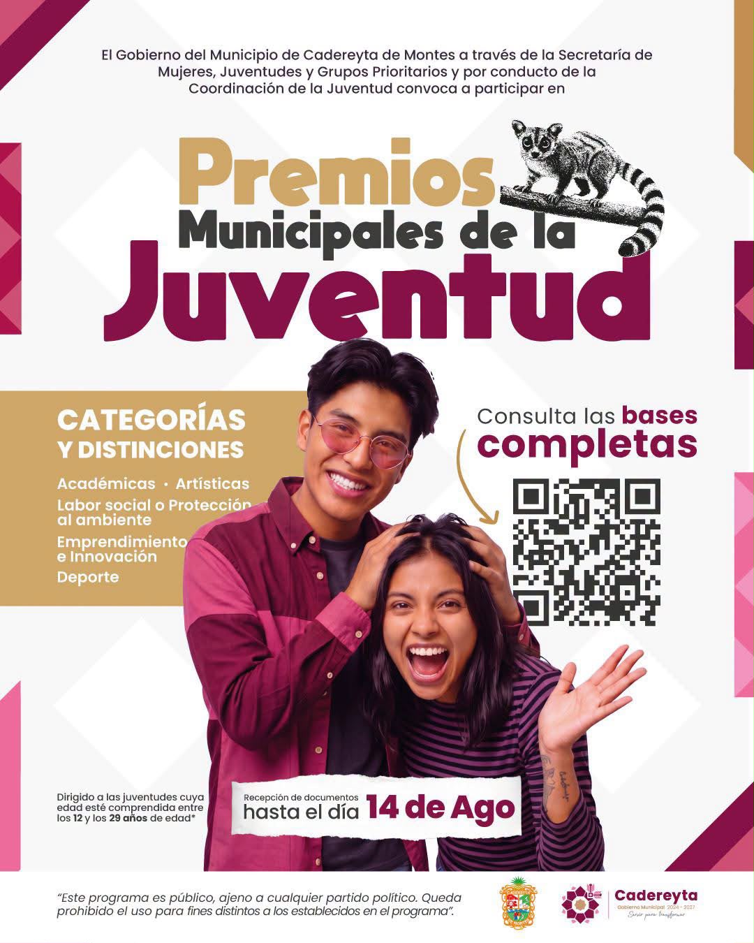 Gobierno de Cadereyta de Montes invita a participar en los Premios Municipales de la Juventud 2026
